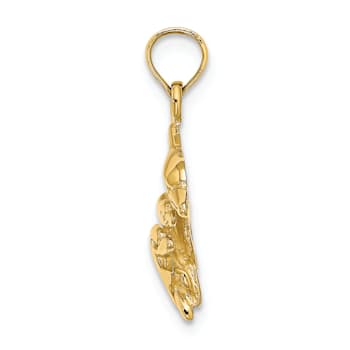 14k Yellow Gold Dolphin with 2 Baby Dolphins Pendant