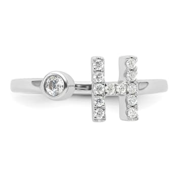 Rhodium Over 14K White Gold Lab Grown Diamond VS/SI GH, Initial H
Adjustable Ring