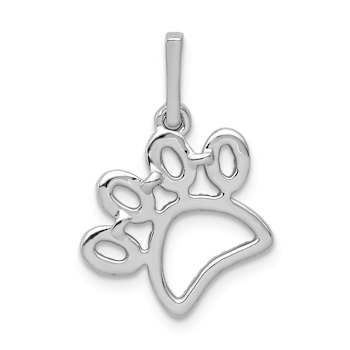 Rhodium Over 14K White Gold 1/4ct. Diamond Paw Print Pendant