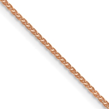 14k Diamond Cut Rose Gold 1.00mm Spiga Chain 18 Inches