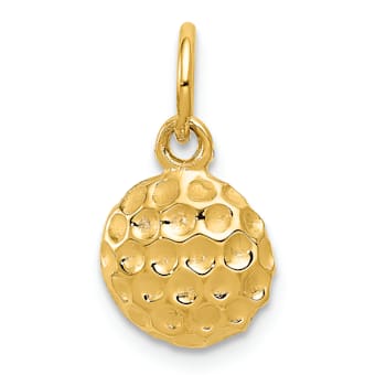 14k Yellow Gold Textured Golf Ball Charm