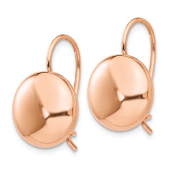14k Rose Gold Polished Button Drop Earrings