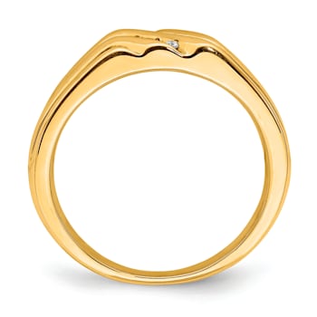 10K Yellow Gold with Rhodium Diamond Men's Ring