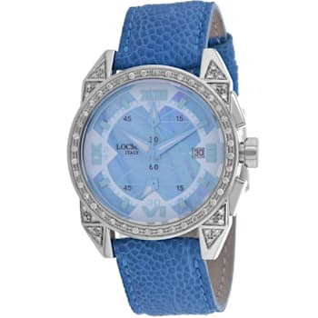 Locman Men's Cavallo Pazzo Blue Leather Strap Watch