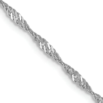 14K White Gold 1.7mm Singapore Chain Bracelet