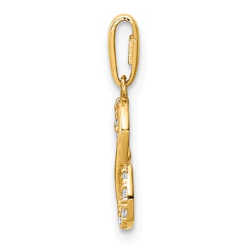 14K Yellow Gold Cubic Zirconia Infinity Symbol Pendant