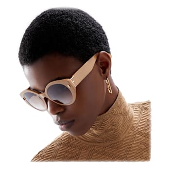 Fendi First Dark Beige Acetate Round Frame Tinted Sunglasses