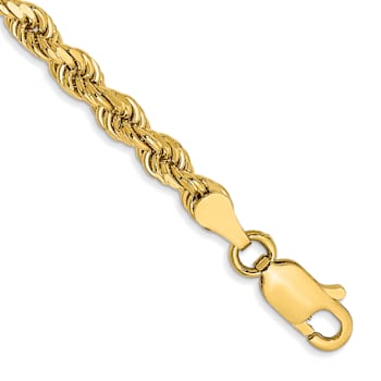10k Yellow Gold 3.5mm Diamond-Cut Rope Link Bracelet