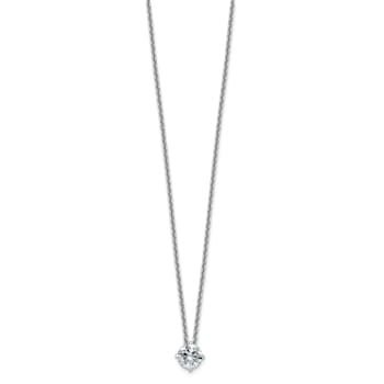 Rhodium Over 14K Gold 1/2 ct. 5.0mm Round G H I True Light Moissanite
Pendant with Chain