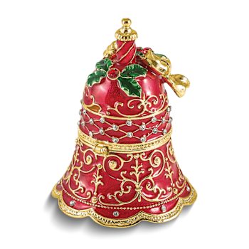 BELLE Festive Bell Trinket Box with Ring Insert