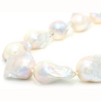 Baroque Freshwater Pearl Strand Necklace In Sterling Silver