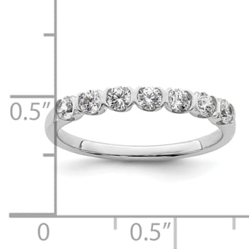 Rhodium Over 14K White Gold 7-Stone Diamond Wedding Band 0.49ctw
