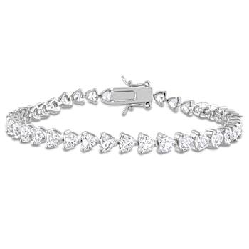 Created White Sapphire Sterling Silver Bracelet 10ctw