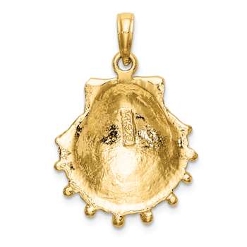 10K Yellow Gold Textured Lions Paw Shell Charm