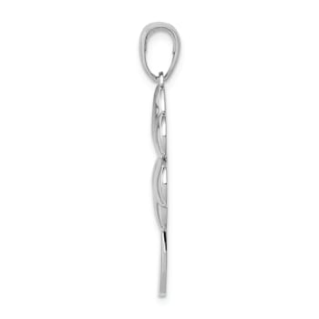 Rhodium Over 14k White Gold Polished 4-Leaf Clover Pendant