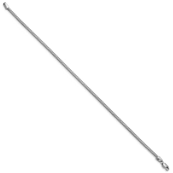 Rhodium Over 14k White Gold 1.5mm Franco Link Bracelet