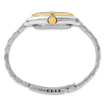 Men's Charles Hubert IP-plated Two-tone Black Dial Watch