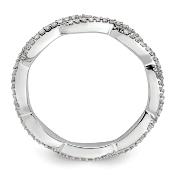 Sterling Silver Stackable Expressions Polished Diamond Ring 0.264ctw