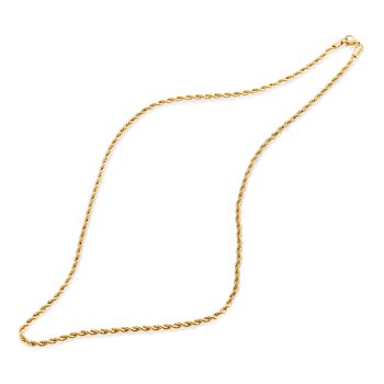 Invicta Men's Yellow Rope Chain Necklace 3mm In Stainless Steel 24 Inch