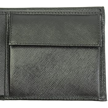 Prada Men's Black Saffiano Leather Logo Billfold Bifold Wallet