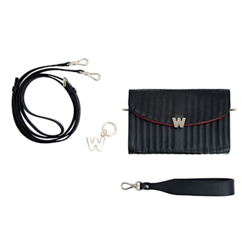 Mimi Black Crossbody Bag with Wristlet