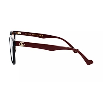 Gucci Black and Burgundy Rectangular Frame / Brown Lens Sunglasses