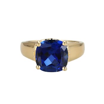 Lab Blue Sapphire And Cubic Zirconia 18k Yellow Gold Over Silver
September Birthstone Ring 4.45ctw
