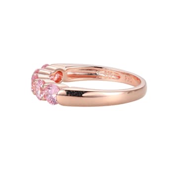 Pink Cubic Zirconia 18k Rose Gold Over Sterling Silver Ring 2.16ctw