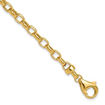 14K Yellow Gold 7.5-inch 4.5mm Polished Fancy Link Bracelet