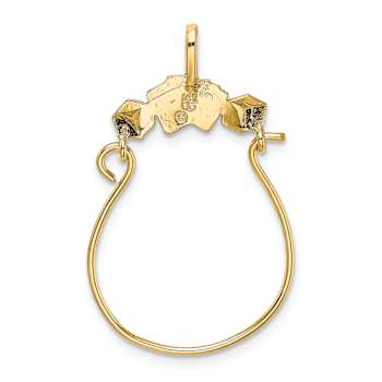 14K Yellow Gold Cards and Dice Charm Holder