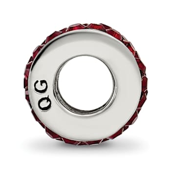 Sterling Silver Reflections Dark Maroon Double Row Preciosa Crystal Bead