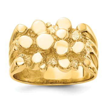 10K Yellow Gold Men's Nugget Ring