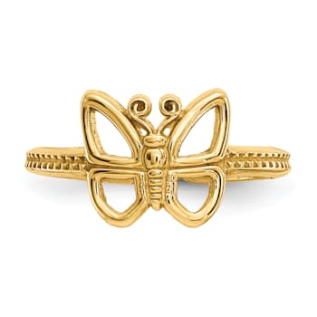 14K Yellow Gold Butterfly Toe Ring