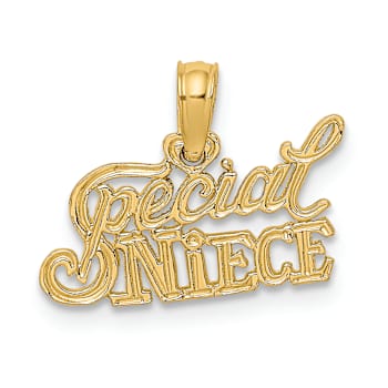 14k Yellow Gold Textured Special Niece Charm