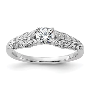 Rhodium Over 10K White Gold Lab Grown Diamond VS/SI GH, Complete
Engagement Ring 0.5ctw