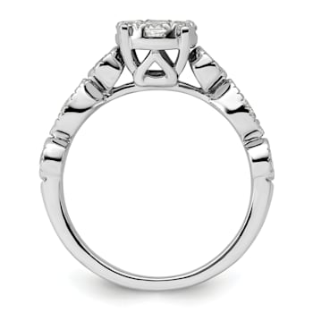 Rhodium Over 14K White Gold Lab Grown Diamond VS/SI GH, Cluster Ring 0.782ctw