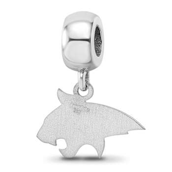Sterling Silver Rhodium-plated LogoArt Montana State University Small
Dangle Bead