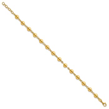 14K Yellow Gold 6mm Bead 7.5-inch Bracelet