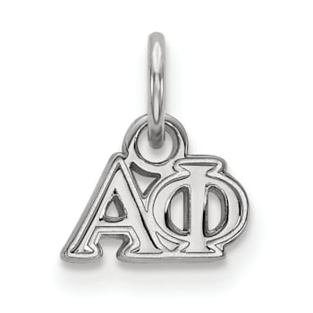 Rhodium Over Sterling Silver LogoArt Alpha Phi Extra Small Pendant