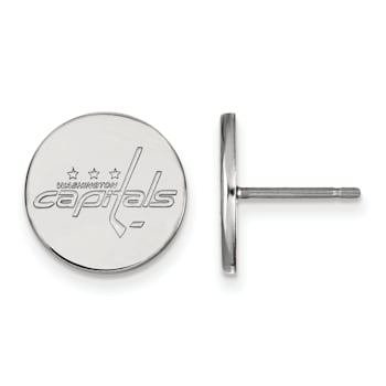 Rhodium Over Sterling Silver NHL Washington Capitals LogoArt Extra Small
Post Earrings