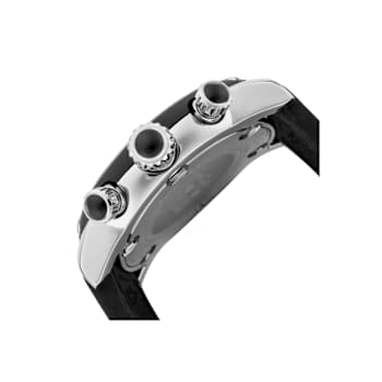 GlamRock Men's Miami Chronograph Black Silicone Band and Black Dial Watch