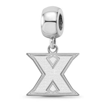 Sterling Silver Rhodium-plated LogoArt Xavier University Small Dangle Bead