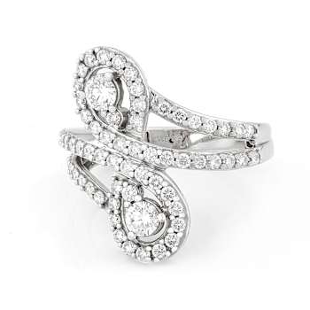 Contemporary Lab-Grown Diamond Bypass Ring 1.20ctw In Sterling Silver