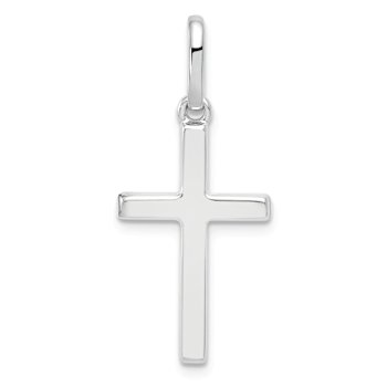 Rhodium Over 14k White Gold Cross Pendant