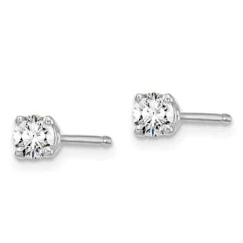 14K White Gold Lab Grown Diamond 1/4ctw Certified VS/SI GH 4 Prong Earrings