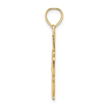 14K Yellow Gold Number 1 MOM Vertical Charm