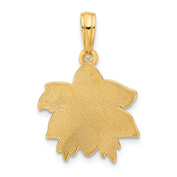 14k Yellow Gold Polished Poinsettia Floral Pendant