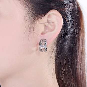 Black CZ Ever After Drop Earrings In Sterling Silver