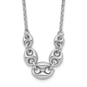 Rhodium Over Sterling Silver 16-inch with 2-inch Extension Necklace