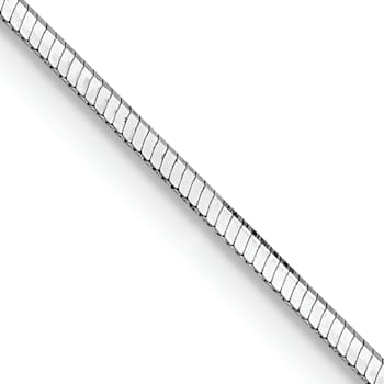 14K White Gold 1mm Octagonal Snake Chain Necklace